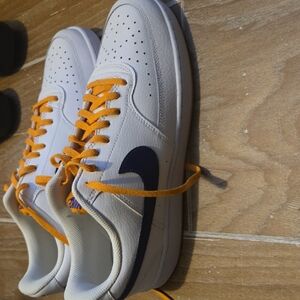 Nike Men's White and Orange Sneakers